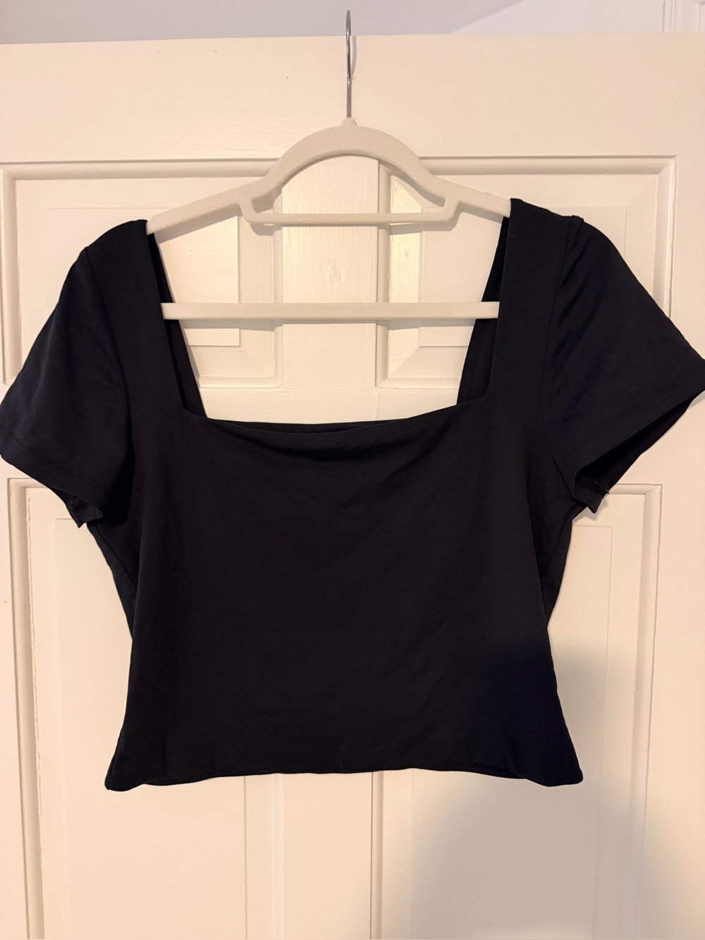 Aritzia Black Square Neck Crop Top